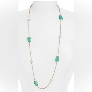 Kendra Scott Gold Chalcedony Kinley Logo Necklace. Retired